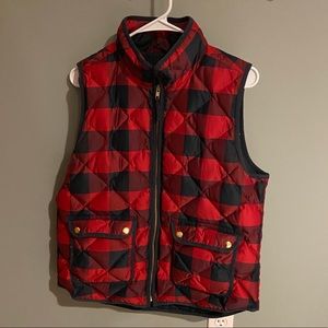J.Crew red/black plaid vest